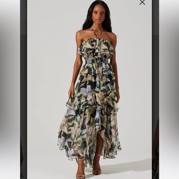 Floral Halter Maxi Dress - Picture 6 of 6